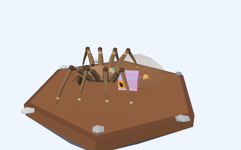 نموذج ثلاثيّ الأبعاد بأسلوب Low Poly — الرئات الكتبية: كيف يتنفس العنكبوت؟