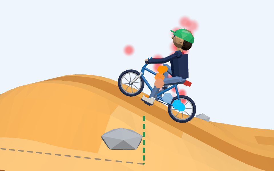 نموذج ثلاثيّ الأبعاد بأسلوب Low Poly — تتبّع تحولات الطاقة: الدراجة على التل
