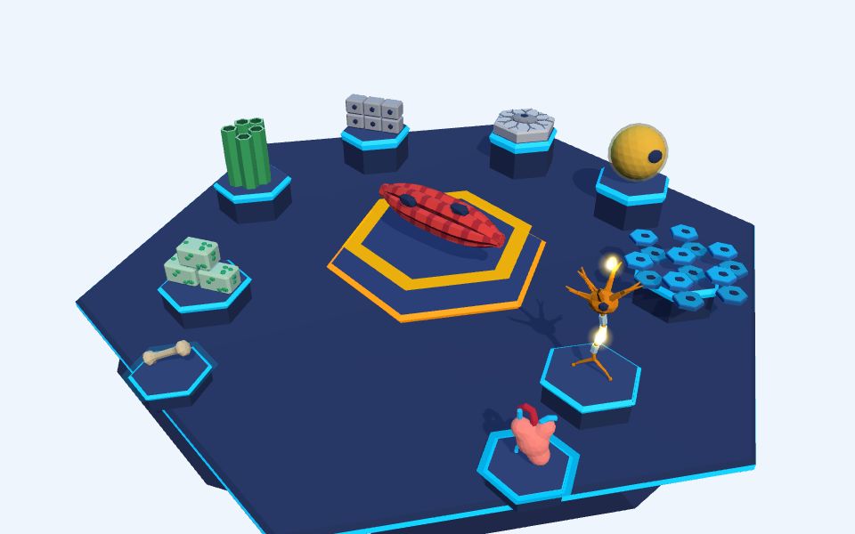 نموذج ثلاثيّ الأبعاد بأسلوب Low Poly — من الخلية إلى المخلوق الحي