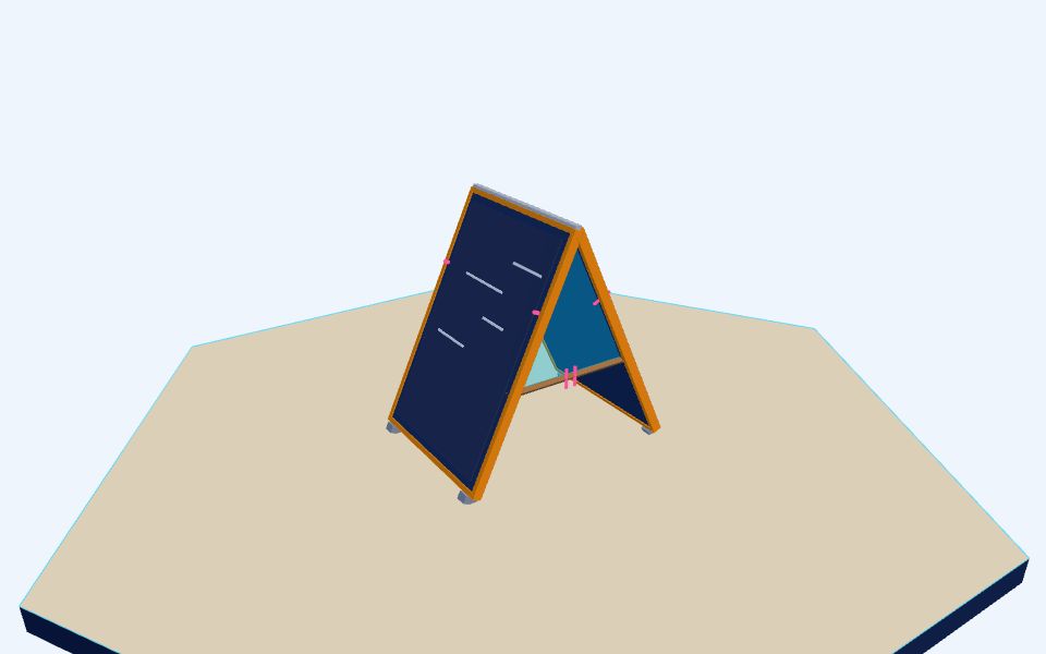 نموذج ثلاثيّ الأبعاد بأسلوب Low Poly — السبورة المزدوجة والساعة: التطابق بـ SSS و SAS