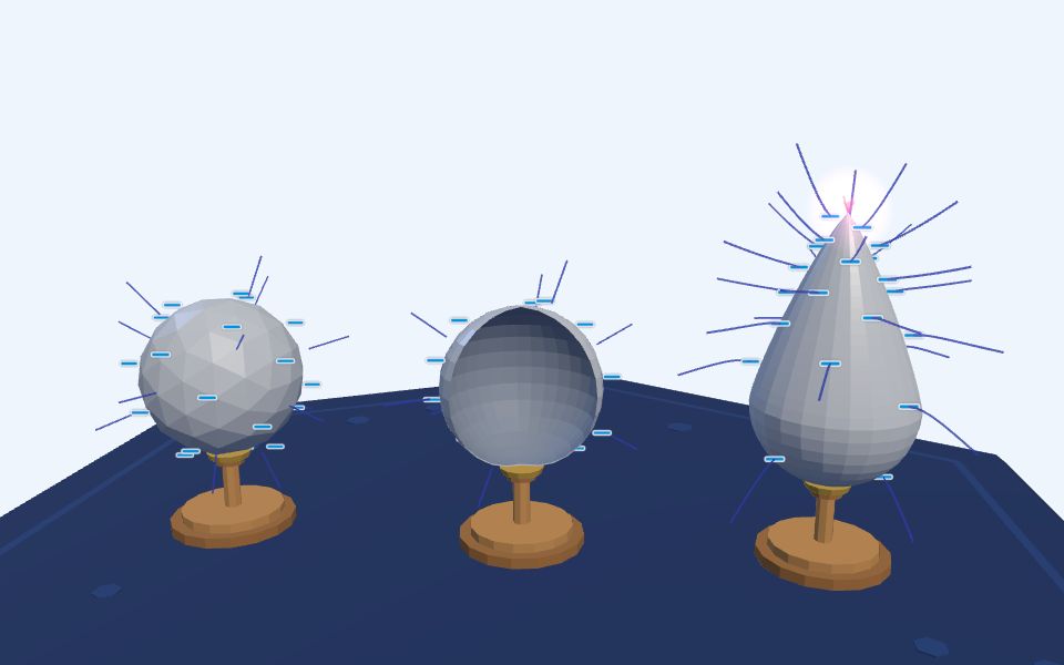 نموذج ثلاثيّ الأبعاد بأسلوب Low Poly — الرؤوس المدبّبة: أين تتكدّس الشحنات؟