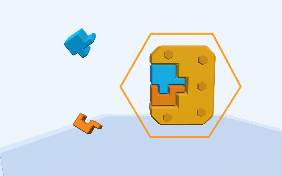 نموذج ثلاثيّ الأبعاد بأسلوب Low Poly — الإنزيم: يسرّع التفاعل ولا يتغيّر
