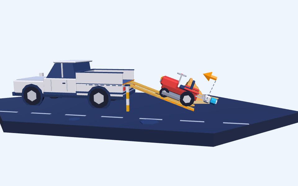 نموذج ثلاثيّ الأبعاد بأسلوب Low Poly — المستوى المائل