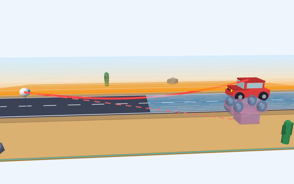نموذج ثلاثيّ الأبعاد بأسلوب Low Poly — السراب: بركةٌ تختفي حين تصل إليها