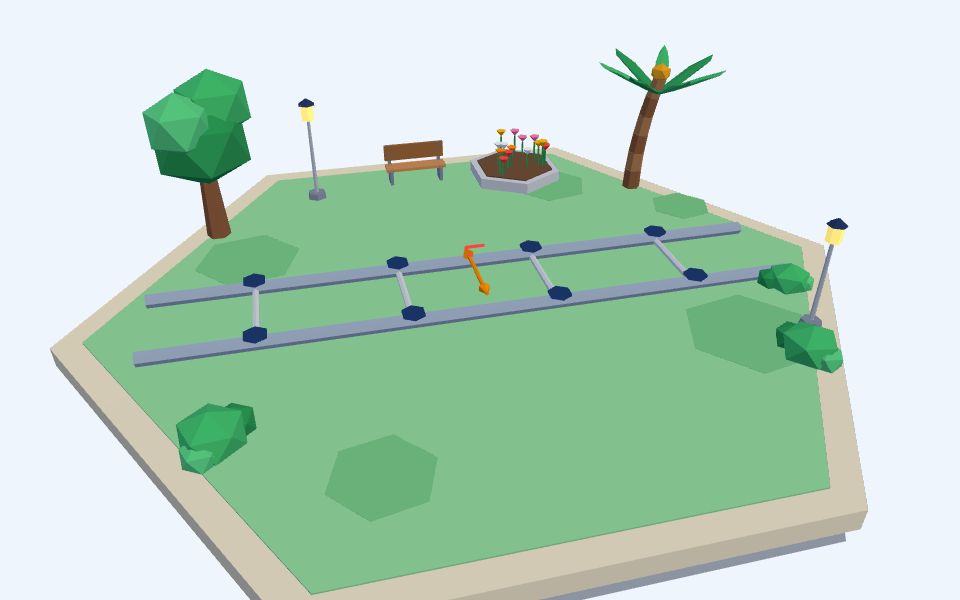 نموذج ثلاثيّ الأبعاد بأسلوب Low Poly — البعد بين مستقيمين متوازيين: السلّم الممدود