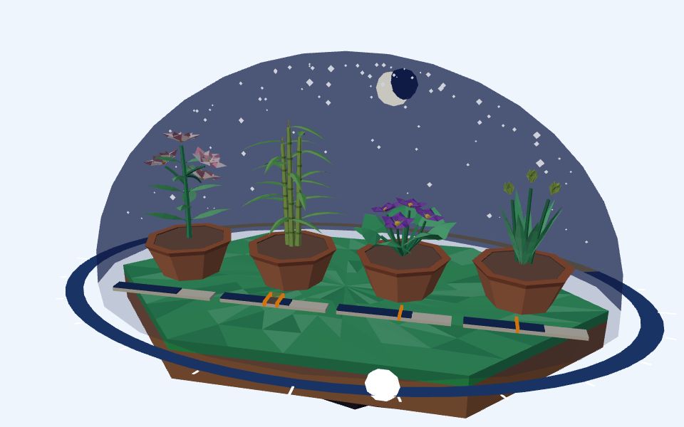نموذج ثلاثيّ الأبعاد بأسلوب Low Poly — الفترة الضوئية: متى يزهر النبات؟