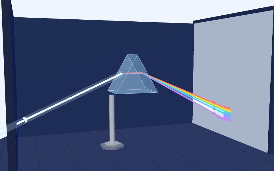 نموذج ثلاثيّ الأبعاد بأسلوب Low Poly — التفريق: تجربة نيوتن والمنشور