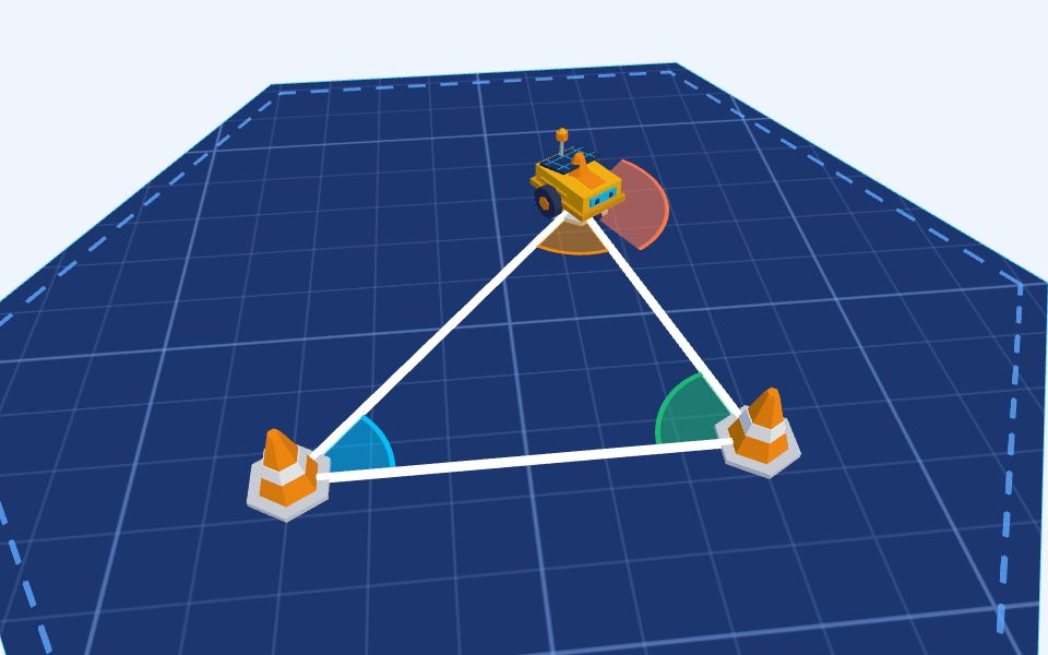 نموذج ثلاثيّ الأبعاد بأسلوب Low Poly — زوايا المثلث: مسار الروبوت