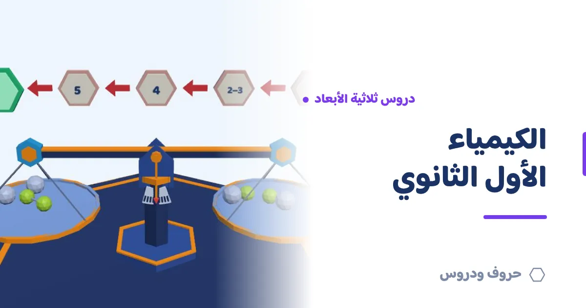 دروس الكيمياء ثلاثية الأبعاد للصف الأول الثانوي — حروف و دروس