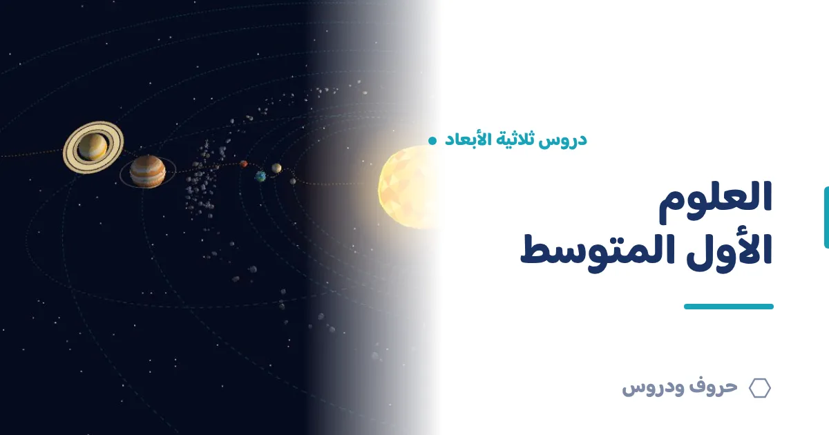 دروس العلوم ثلاثية الأبعاد للصف الأول المتوسط — حروف و دروس