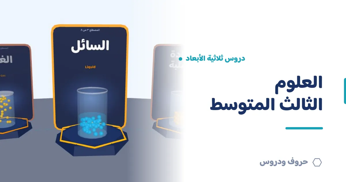 دروس العلوم ثلاثية الأبعاد للصف الثالث المتوسط — حروف و دروس